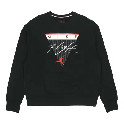 Air Jordan Flight Mens Print Crew-neck Sports Black