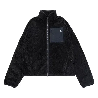 Pre-owned Air Jordan Flight Mountainside Faux Fur Jacket 'black/white' | Men's Size M