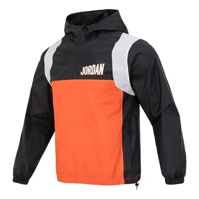 Air Jordan Flight Mvp Hooded Pullover Jacket 'black Orange'