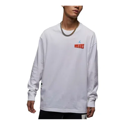 Air Jordan Flight Mvp Long Sleeve T-shirt 'white' In Gray
