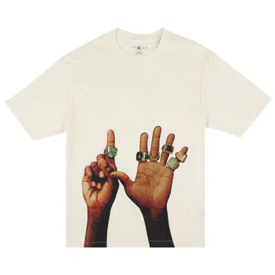 Pre-owned Air Jordan Flight Mvp Rings T-shirt 'sail/black' | White | Men's Size L