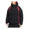 Air Jordan Geometry Pattern Color Block Hooded Padded Jacket Men's Black