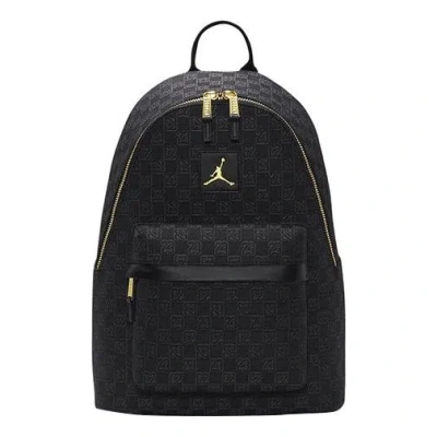 Air Jordan Gold Logo Monogram Backpack 'black'