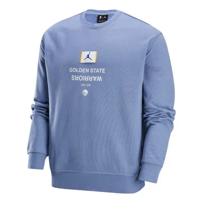 Air Jordan Golden State Warriors Courtside Nba Fleece Crew-neck Sweatshirt Asia Sizing 'ashen Slate' In Blue