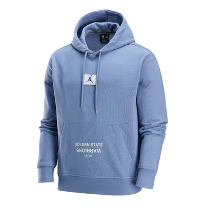 Air Jordan Golden State Warriors Courtside Nba Fleece Pullover Hoodie Asia Sizing 'ashen Slate' In Blue