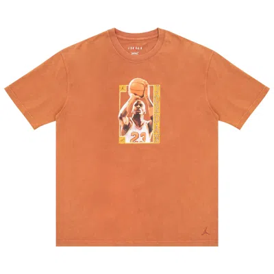 Pre-owned Air Jordan Graphic T-shirt 'dusty Peach/dune Red' | Orange | Women's Size Xs