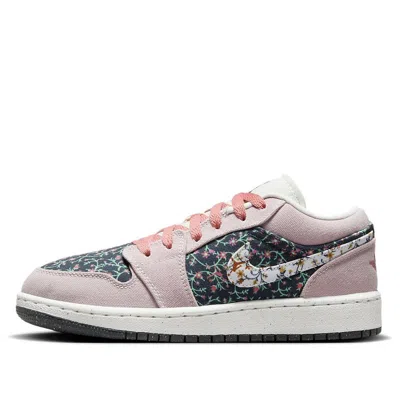 Air Jordan (gs)  1 Low 'canvas Floral' In Pink
