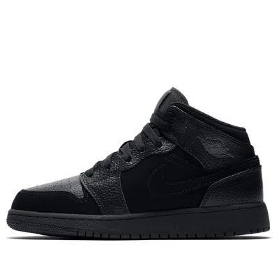 Air Jordan (gs)  1 Mid 'all Black'
