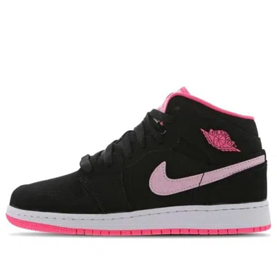 Air Jordan (gs)  1 Mid 'black Digital Pink' In Multi