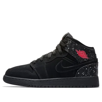 Air Jordan (gs)  1 Mid 'black Rush Pink'