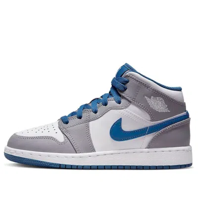 Air Jordan (gs)  1 Mid 'cement True Blue'