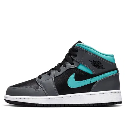 Air Jordan (gs)  1 Mid 'grey Aqua' In Multi