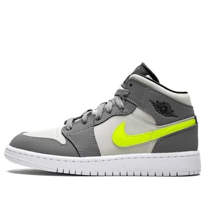 Air Jordan (gs)  1 Mid 'gun Smoke Volt'