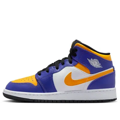 Air Jordan (gs)  1 Mid 'lakers Purple' In Multi