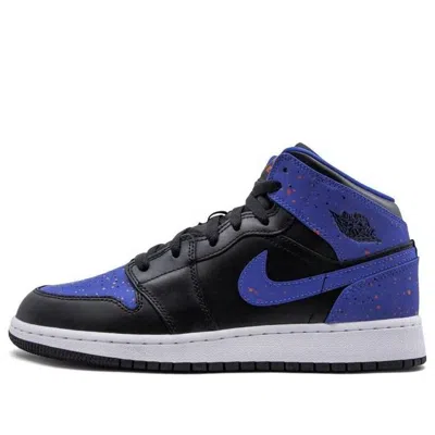 Air Jordan (gs)  1 Mid 'paint Splatter' In Blue