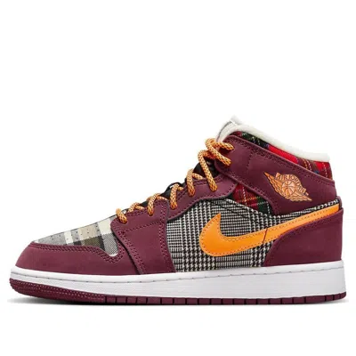 Air Jordan (gs)  1 Mid 'plaid'