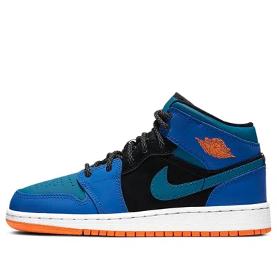Air Jordan (gs)  1 Mid 'racer Blue Green Abyss'