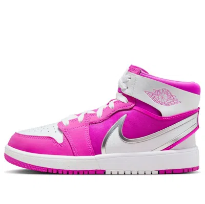 Air Jordan (gs)  1 Mid Rm Easyon 'white Fire Pink' In Multi