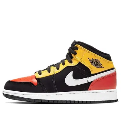Air Jordan (gs)  1 Mid Se 'amarillo Team Orange' In Multi