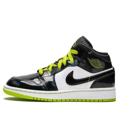 Air Jordan (gs)  1 Mid Se 'black Cyber' In Multi