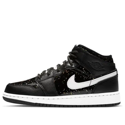 Air Jordan (gs)  1 Mid Se 'black Glitter' In Multi