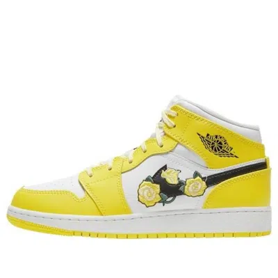 Air Jordan (gs)  1 Mid Se 'rose Patch - Dynamic Yellow'