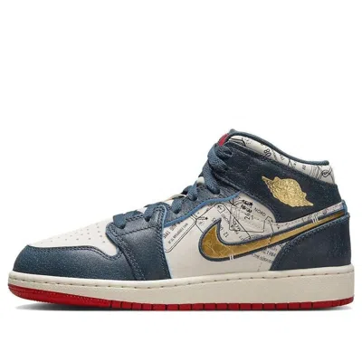 Air Jordan (gs)  1 Mid Se 'take Flight' In Blue