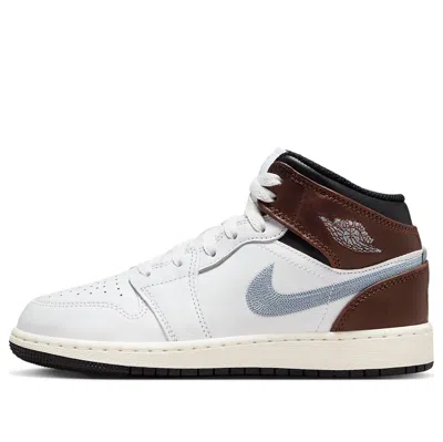 Air Jordan (gs)  1 Mid Se 'white Blue Grey'