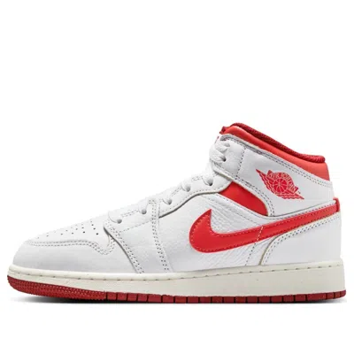 Air Jordan (gs)  1 Mid Se 'white Dune Red'