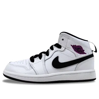 Air Jordan (gs)  1 Mid 'white Fuchsia Blast'