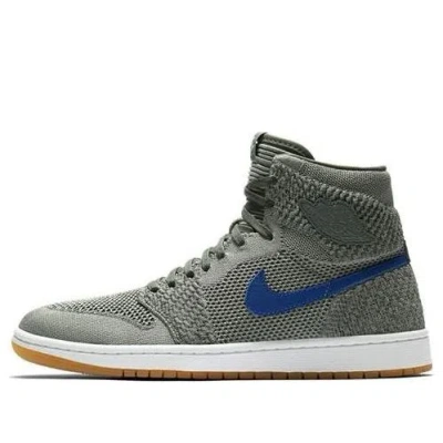 Air Jordan (gs)  1 Retro High Flyknit 'clay Green' In Gray