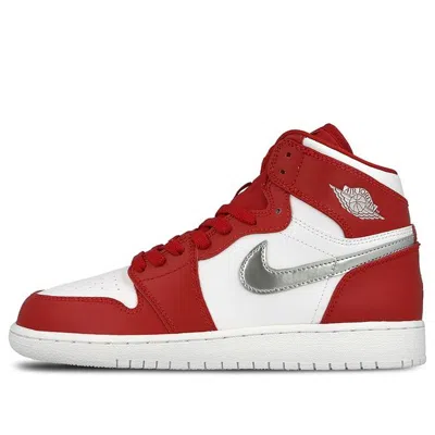 Air Jordan (gs)  1 Retro High 'silver Medal' In Red