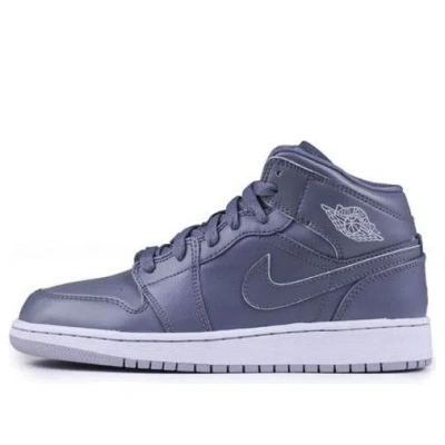 Air Jordan (gs)  1 Retro Mid 'cool Grey Wolf Grey' In Black