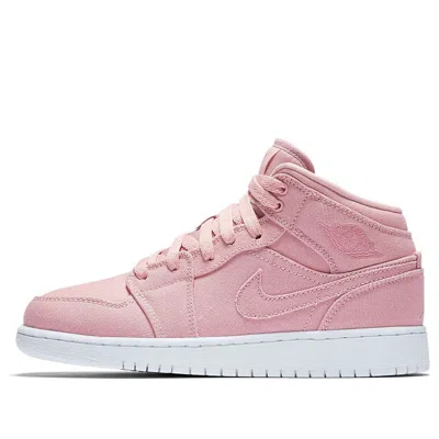 Air Jordan (gs)  1 Retro Mid 'pink' In White