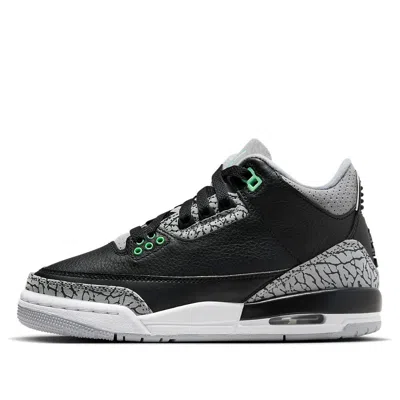 Air Jordan (gs)  3 Retro 'green Glow' In Black