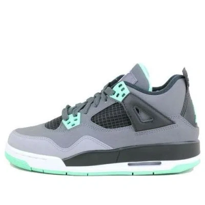 Air Jordan (gs)  4 Retro 'green Glow' In Gray
