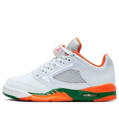 Air Jordan (gs)  5 Retro Low 'miami Hurricanes' In White