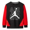 Air Jordan (gs)  Logo Printed Sweatshirt 'black Red' In Multi