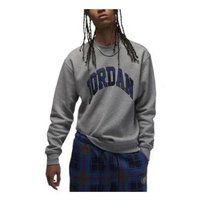 Air Jordan Holiday Fleece Crew Sweatshirt 'grey' In Gray