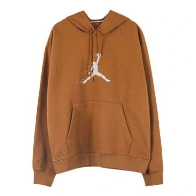 Air Jordan Holiday Fleece Pullover Hoodie 'light British Tan Sail' In Brown