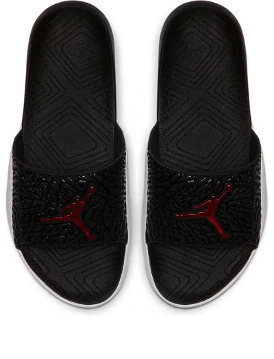 Air Jordan Hydro 7 V2 Black Red Burst Crack Slippers 'black'