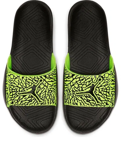 Air Jordan Hydro 7 V2 Slide 'black Cement' In Green