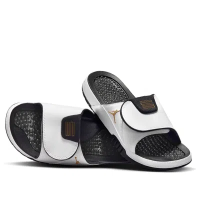 Air Jordan Hydro Xi Slides 'white/black/metallic Gold'