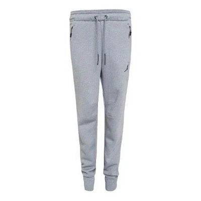 Air Jordan Icon Fleece Cuffed Sweatpants 'grey' In Gray