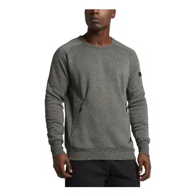 Air Jordan Icon Fleece Men's Sweatshirt 'grey' In Gray