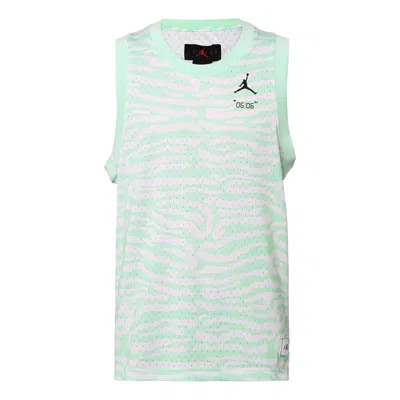 Air Jordan Irregular Texture Alphabet Printing Mesh Training Sports Vest Mint Green