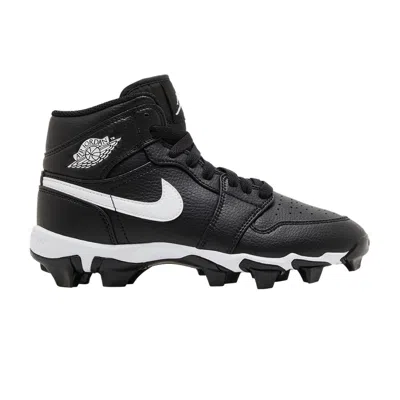 Pre-owned Air Jordan Jordan 1 Mid Cleat Gs 'black White' | Kid's Size 13