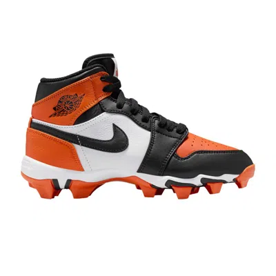 Pre-owned Air Jordan Jordan 1 Mid Cleat Gs 'shattered Backboard' | Orange | Kid's Size 4