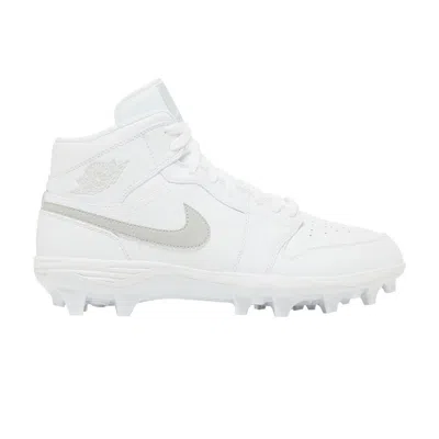Pre-owned Air Jordan Jordan 1 Mid Td Cleat 'grey Fog' In White