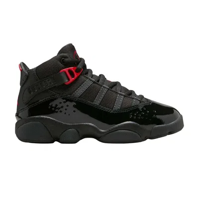 Pre-owned Air Jordan Jordan 6 Rings Ps 'anthracite Fire Red' | Black | Kid's Size 3